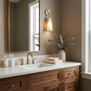 Aurelian Tapered Alabaster Wall Sconce-Neutral Decor