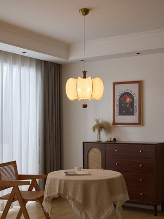 Calithra Suspension en Tissu et Bois-Luire