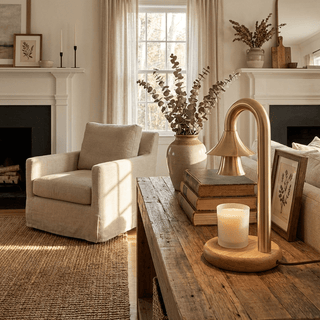 Aurelio Candle Warmer Lamp-Neutral Decor