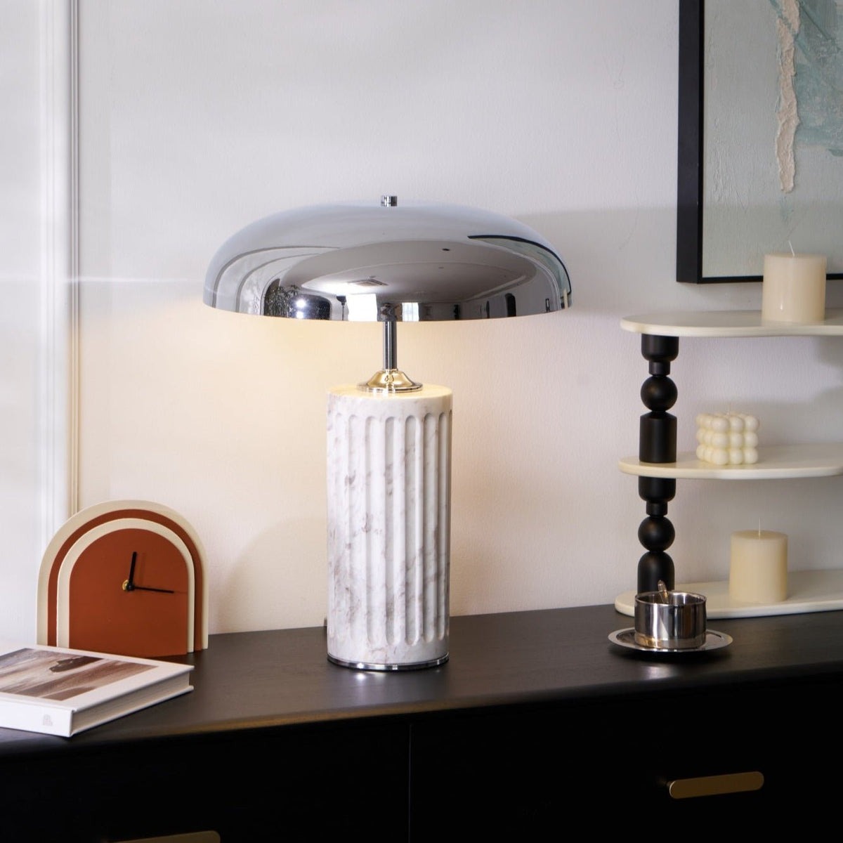 Zenith Lampe de Table en Marbre Moderne