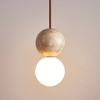 Luna Travertin Pendentif Lumière