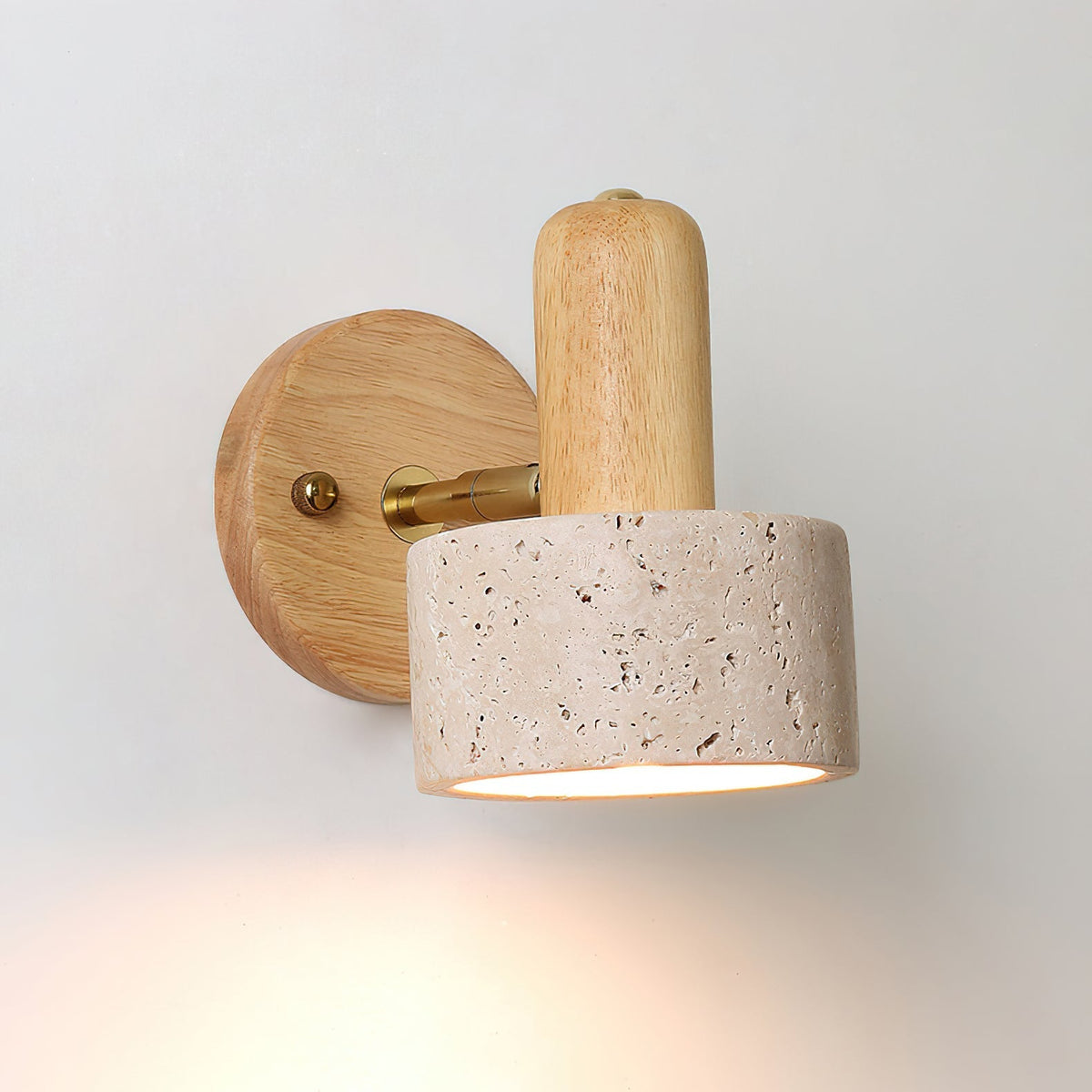 Close-up view of the Aureole Wall Light's capsule-shaped lamp head.