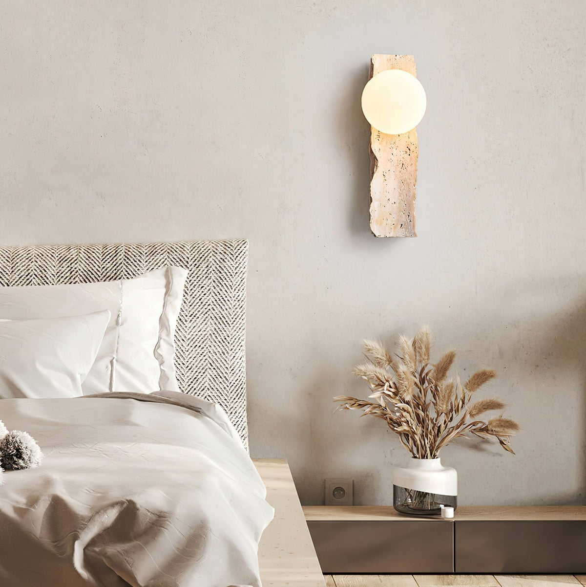 Aureum Moderne Minimaliste Verre Travertin Applique Murale