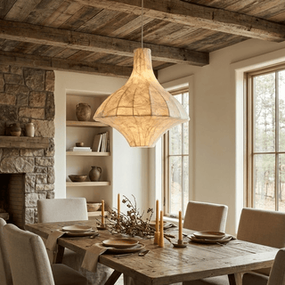 Aurielle Silk Pavilion Pendant Lamp-Neutral Decor