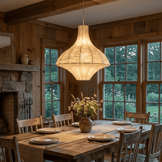 Aurielle Silk Pavilion Pendant Lamp-Neutral Decor