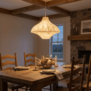 Aurielle Silk Pavilion Pendant Lamp-Neutral Decor