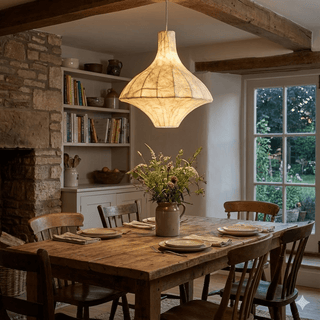 Aurielle Silk Pavilion Pendant Lamp-Neutral Decor