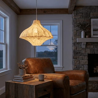 Aurielle Silk Pavilion Pendant Lamp-Neutral Decor