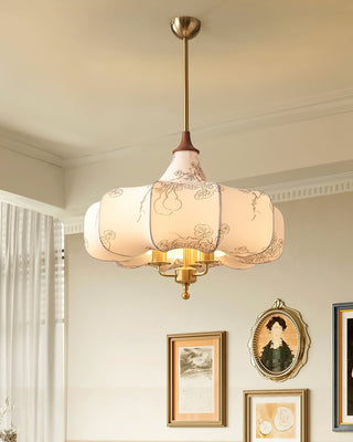 Fioren Tissu Bois Pendentif Lumière