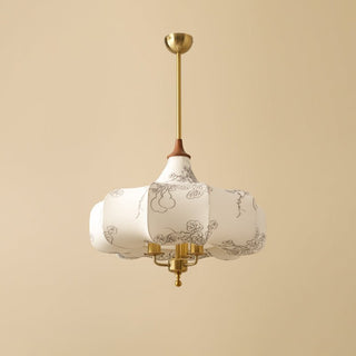Fioren Tissu Bois Pendentif Lumière