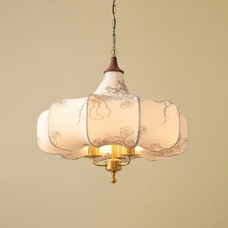 Fioren Tissu Bois Pendentif Lumière