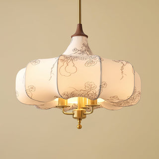 Fioren Tissu Bois Pendentif Lumière