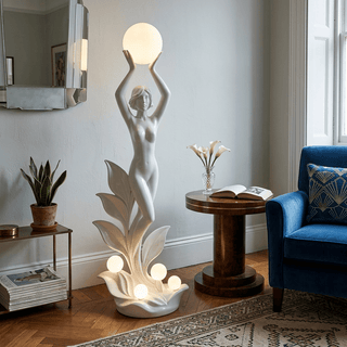 Aurora Muse Sculptural Floor Lamp-Neutral Decor