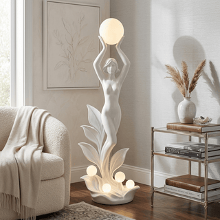 Aurora Muse Sculptural Floor Lamp-Neutral Decor