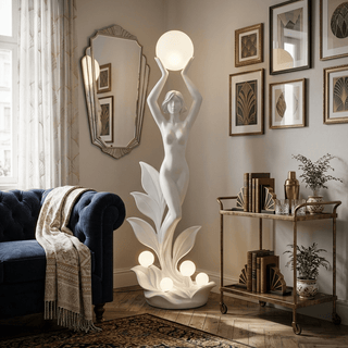 Aurora Muse Sculptural Floor Lamp-Neutral Decor