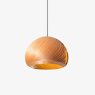Spiral Lampe Suspension en Bois Vintage
