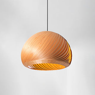 Spiral Lampe Suspension en Bois Vintage
