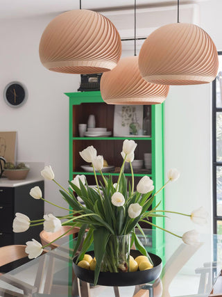 Spiral Lampe Suspension en Bois Vintage
