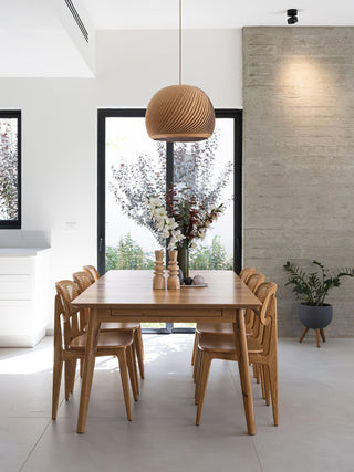 Spiral Lampe Suspension en Bois Vintage