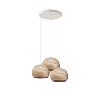 Spiral Lampe Suspension en Bois Vintage