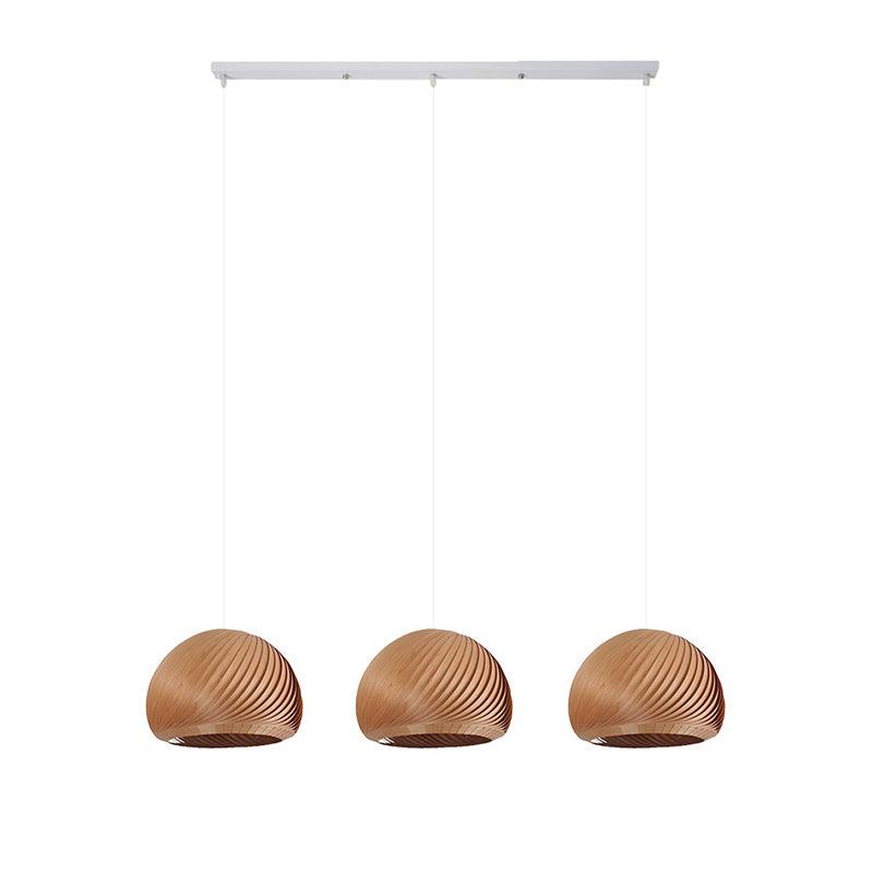 Spiral Lampe Suspension en Bois Vintage
