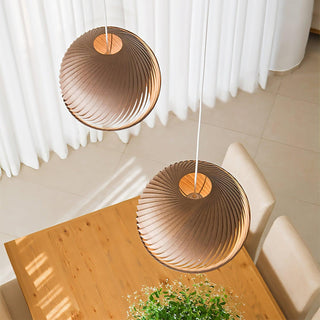 Spiral Lampe Suspension en Bois Vintage