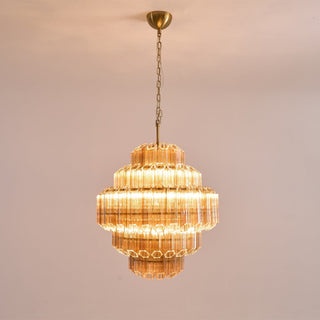 Aurora Lustre Aurum Cascade en Verre de Murano