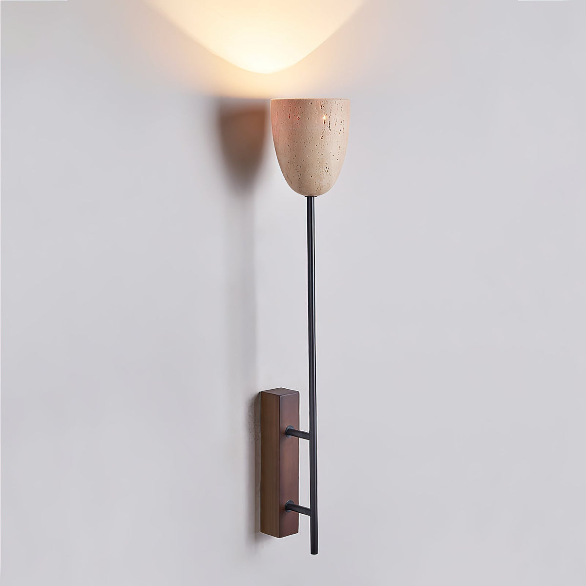 Kvennuvyo Moderne Minimaliste Noyer Métal Bois Applique Murale