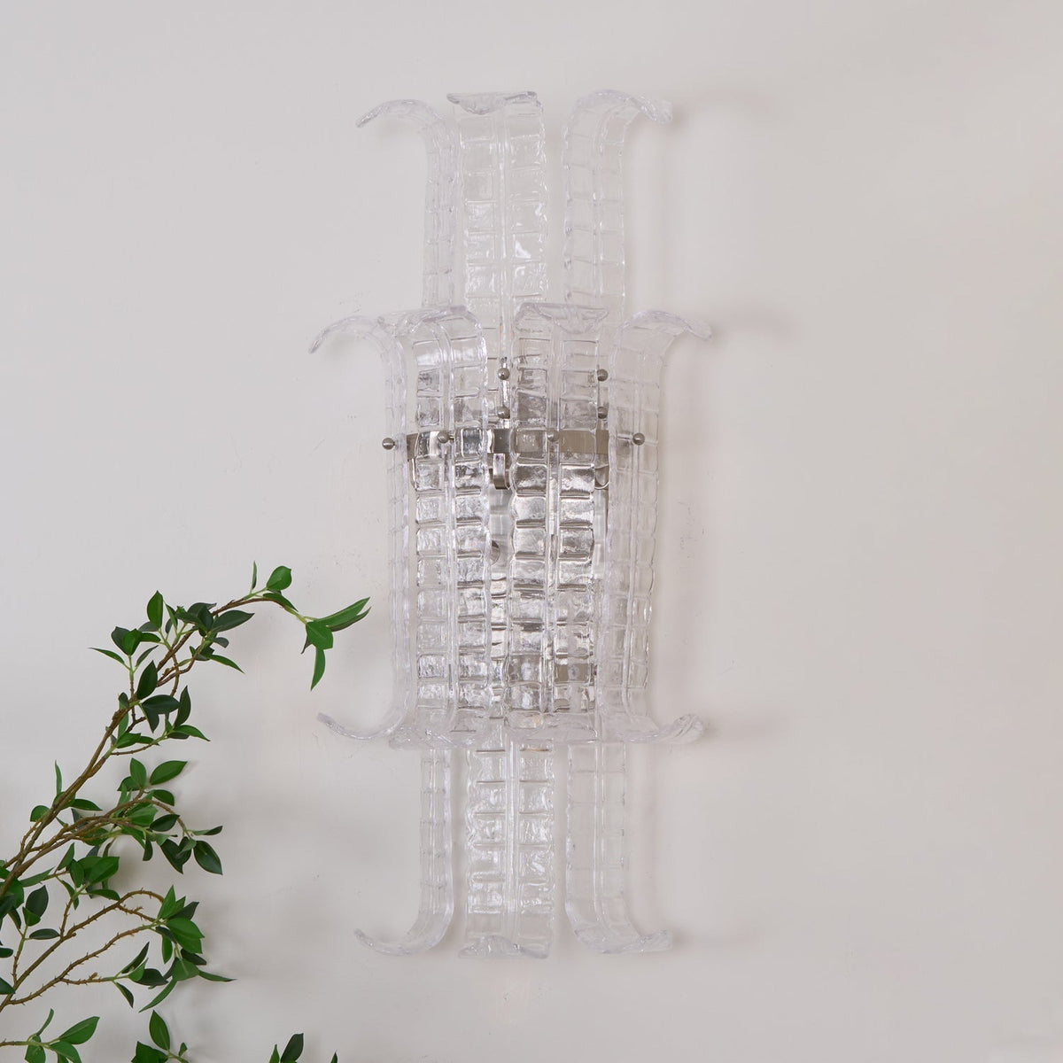 Bastius Applique Murale en Verre de Murano Transparent