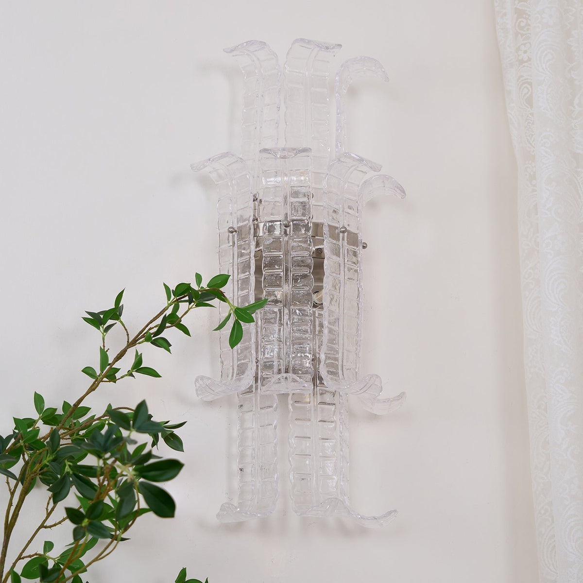 Bastius Applique Murale en Verre de Murano Transparent