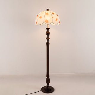 Mapler Lampadaire en Bois Et Tissu Élégante