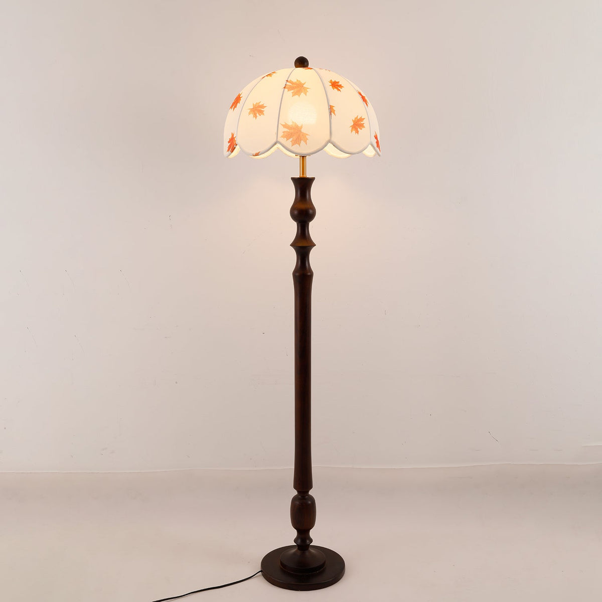 Mapler Lampadaire en Bois Et Tissu Élégante