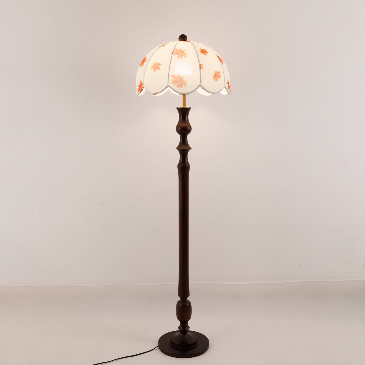 Mapler Lampadaire en Bois Et Tissu Élégante