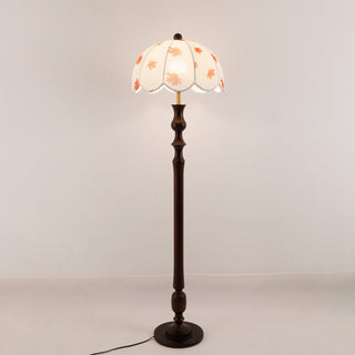 Mapler Lampadaire en Bois Et Tissu Élégante