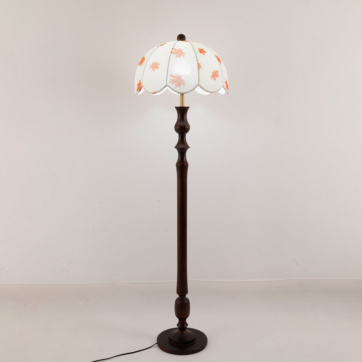 Mapler Lampadaire en Bois Et Tissu Élégante