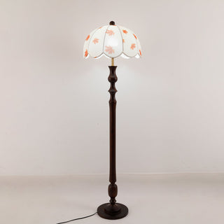 Mapler Lampadaire en Bois Et Tissu Élégante