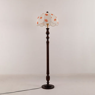 Mapler Lampadaire en Bois Et Tissu Élégante