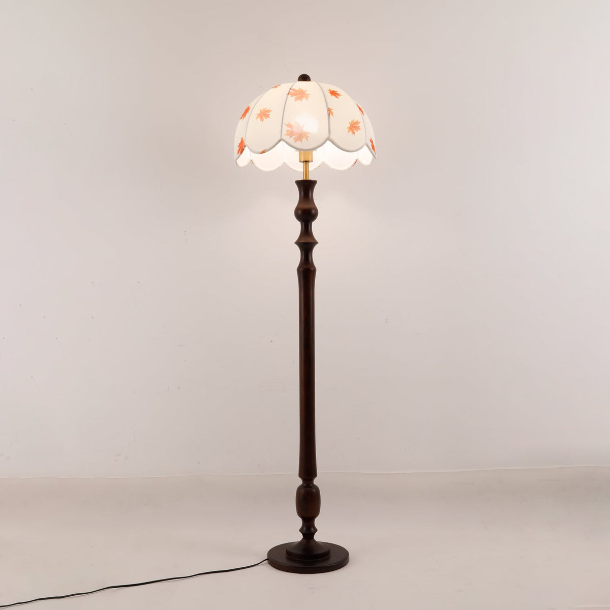 Mapler Lampadaire en Bois Et Tissu Élégante