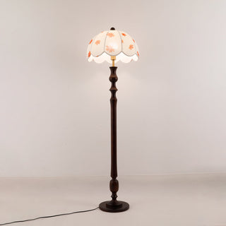 Mapler Lampadaire en Bois Et Tissu Élégante