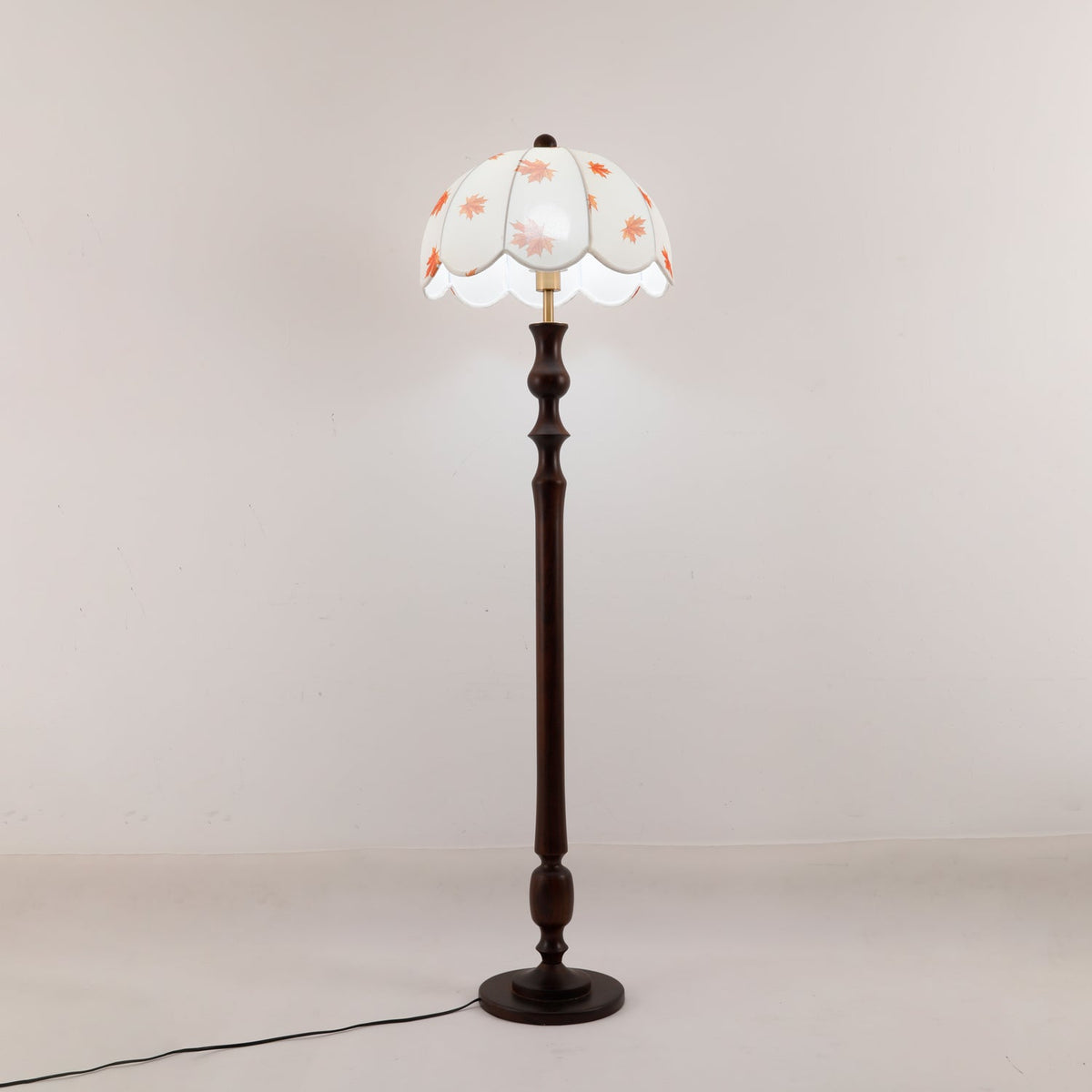 Mapler Lampadaire en Bois Et Tissu Élégante