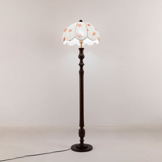 Mapler Lampadaire en Bois Et Tissu Élégante