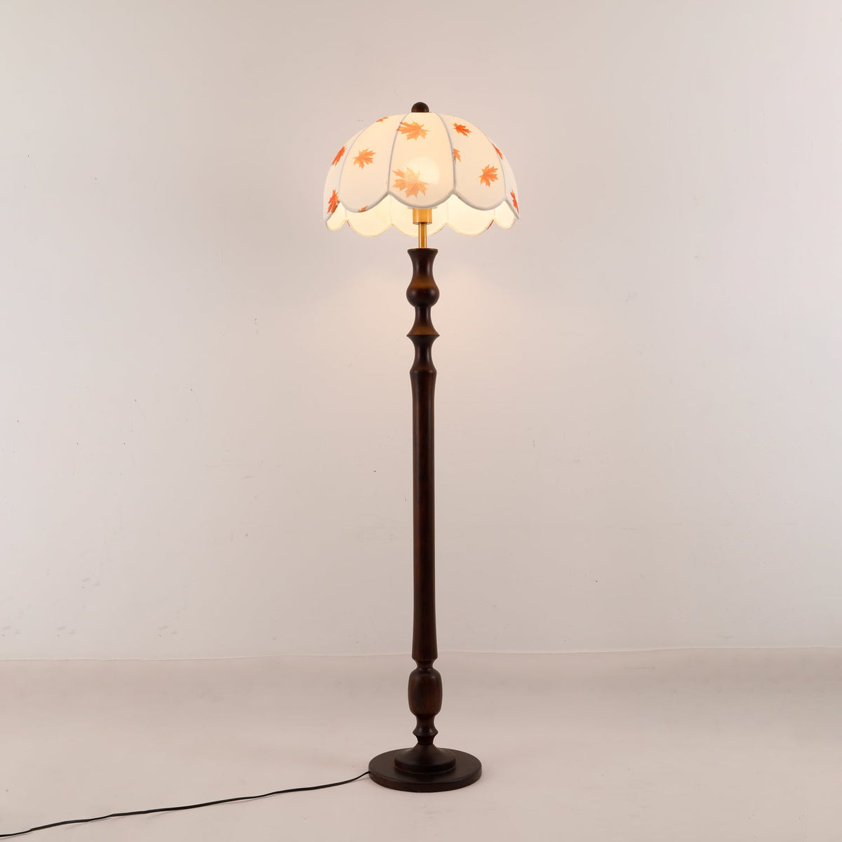 Mapler Lampadaire en Bois Et Tissu Élégante