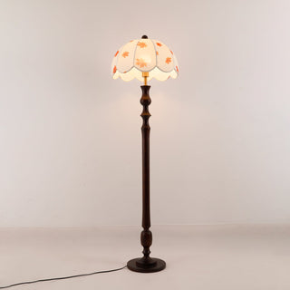 Mapler Lampadaire en Bois Et Tissu Élégante