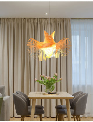 Avian Flair Wooden Pendant Lamp-Neutral Decor