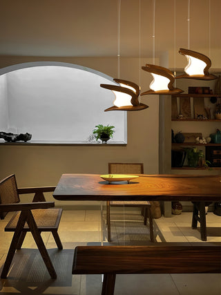 Lyvynia Lampe Suspendue en Bois Organique