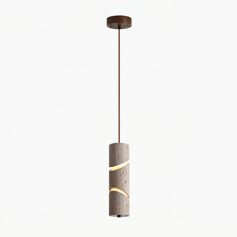 Awsinil Pendant Lamp illuminated in a dark room, highlighting its layered glow.