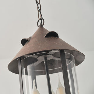 Tinduvyh Ancien Industriel Métal Verre Lanterne Suspension
