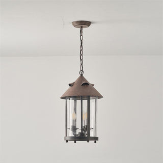 Tinduvyh Ancien Industriel Métal Verre Lanterne Suspension