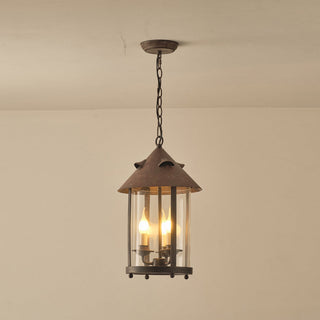 Tinduvyh Ancien Industriel Métal Verre Lanterne Suspension