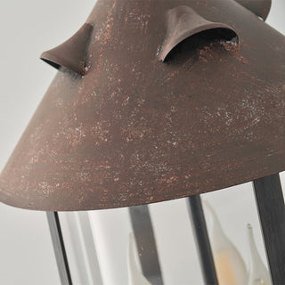 Tinduvyh Ancien Industriel Métal Verre Lanterne Suspension